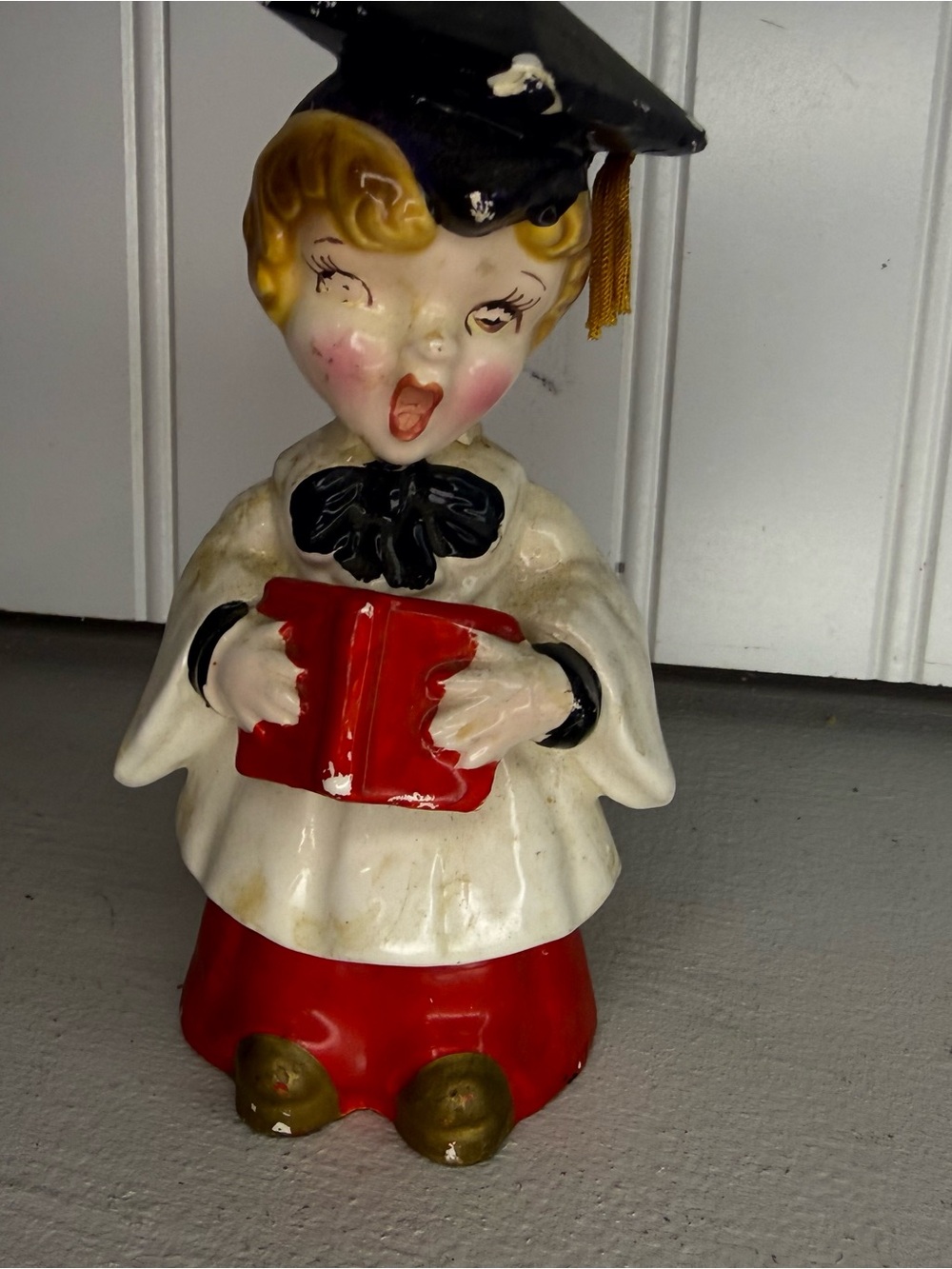 Vintage Kreiss Graduation Boy with Book Ceramic Figurine 1956